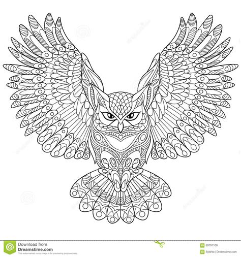 Und genau hier setzt unser angebot für kostenlose malvorlagen für. Zentangle Stylized Eagle Owl Stock Vector - Illustration ...