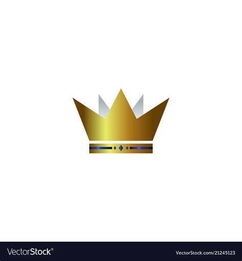 Gold Crown Logo Icon Element Royalty Free Vector Image