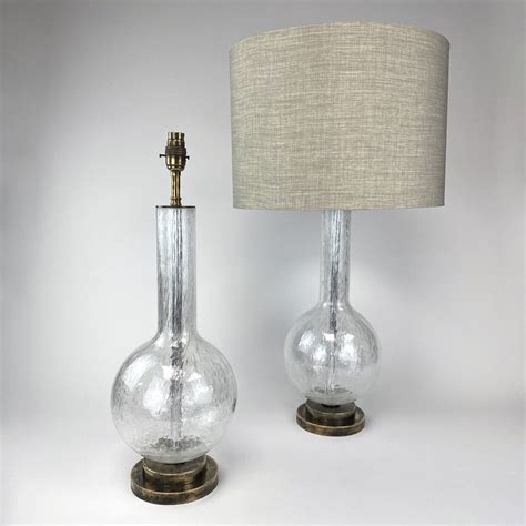 Pair Of Extra Large Clear Bubble Glass Table Lamps T6112 TYSON