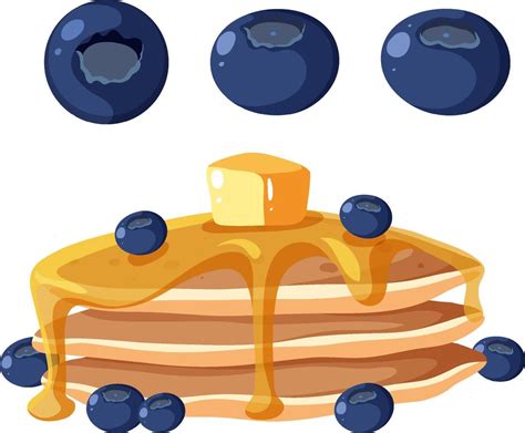 Blueberry Pancake With Melted Butter 19864699 Vector Art At Vecteezy
