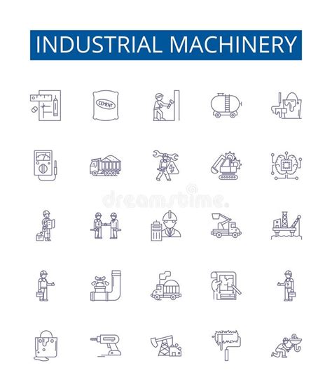 Industrial Machinery Line Icons Signs Set Design Collection Of