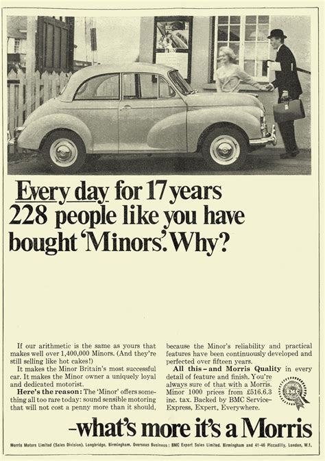 Ads For British Cars 1960s The Morris Minor Retro Advertising Retro
