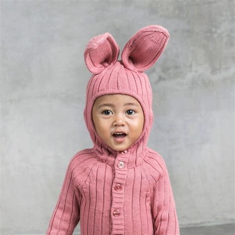 Pink Bunny Onesie Suit For Baby And Toddler Warm Kids Bunny Etsy