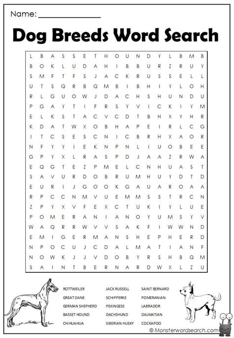 Awesome Dog Breeds Word Search Free Word Search Puzzles Free Printable