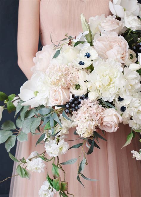 Blueberry Floral Branches Anemone Bouquet Wedding Lilac Wedding
