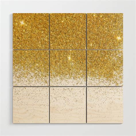 Buy Gold Glitter Wood Wall Art By Newburydesigns Worldwide Shipping