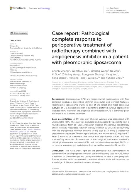 Pdf Case Report Pathological Complete Response To Perioperative