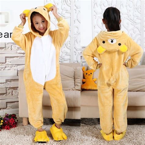 Rilakkuma Bear Onesie Pajamas Animal Kigurumi Costumes For Kids Kids