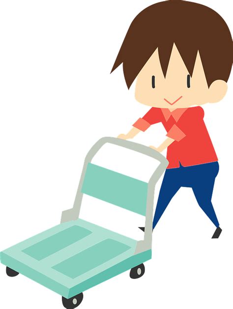 Man Is Pushing A Hand Truck Clipart Free Download Transparent Png