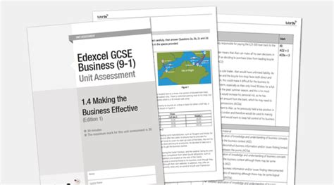 Edexcel Gcse 9 1 Business Unit Assessment For Business Tutor2u