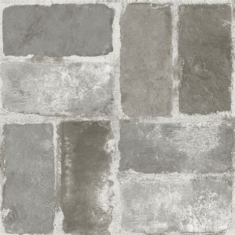 Floorpops Virgin Vinyl Grey Fp3294 Harvard Brick Grey Peel And Stick