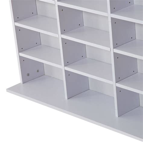 Cd Dvd Media Storage Shelves Display Shelf Racks Wooden Frame White