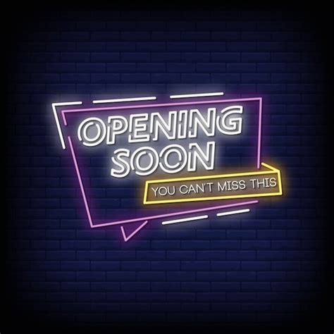 Premium Vector Opening Soon Neon Signs Style Text Vector