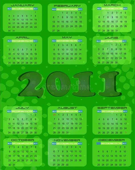 2011 Calendar Stock Vector Illustration Of Design July 17216985