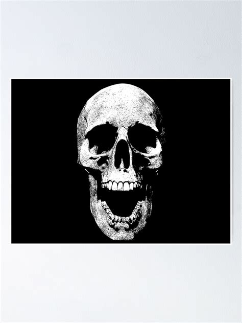 Skull Open Mouth Illustration T Shirt Poster By Graphiks Redbubble
