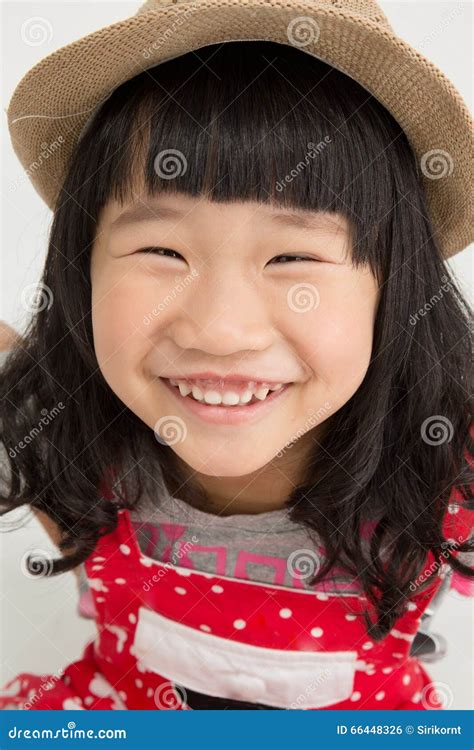 Portrait Of Little Asian Girl With Smiles Face Stock Photo Image Of