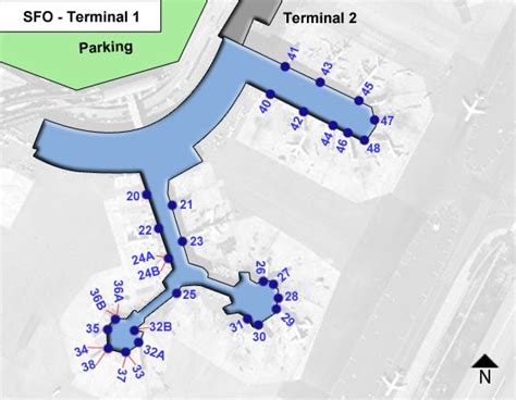 San Francisco Airport Sfo Terminal 1 Map