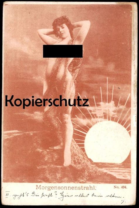 Alte K Nstler Postkarte Morgensonnenstrahl Frau Femme Seins Nus Nude