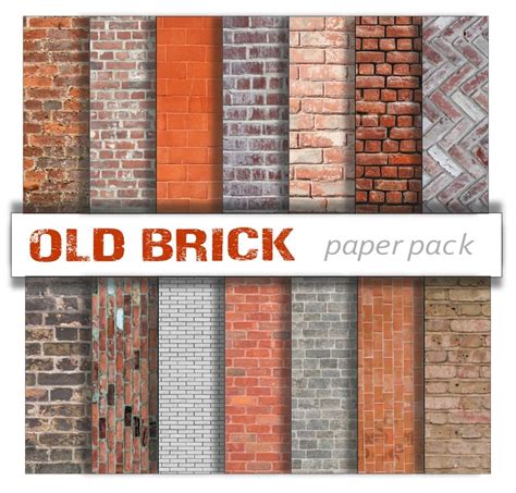 Old Brick Walls Paper Pack Digital Papers 14 Brick Textures Etsy