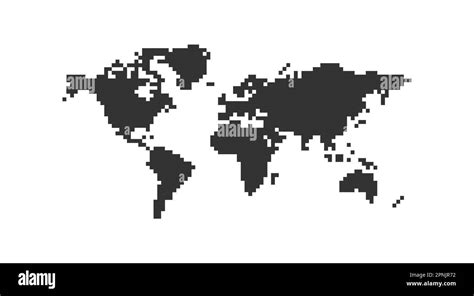 Mapa Del Mundo En Estilo Pixel Art Icono De Globo Plano De 8 Bits