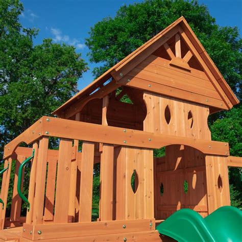 Backyard Discovery Woodland Residential Wood Playset With Slide In The
