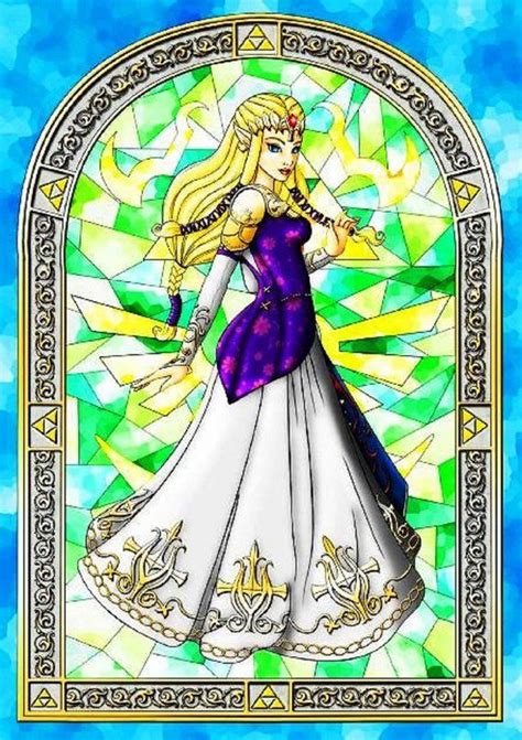 Model stitched on your choice of 27 ct. BUY 2 GET 1 FREE! Zelda Stained glass Disney 132 Cross ...
