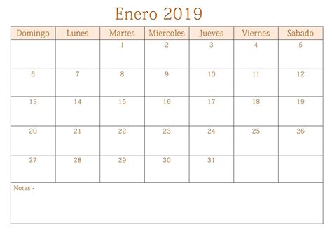Evaluar Calendario Enero 2019 En Blanco Para Imprimir Otosection