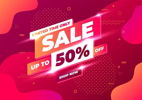 Sale Banner Template Design Limited Time Only Sale Up To 50 Percent