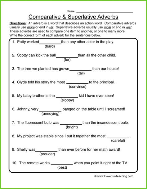Adverbs Worksheets Grade 2 Sample Adverbs Worksheet 2nd Grade Images