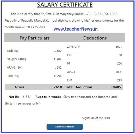 For professional homework help services, assignment essays is the place to be. Employees Salary Certificate Online pdf - Teachers Salary Certificae AP TS