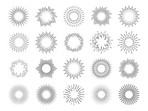 Premium Vector Abstract Sunburst Shining Rounded Rays Vintage Graphic