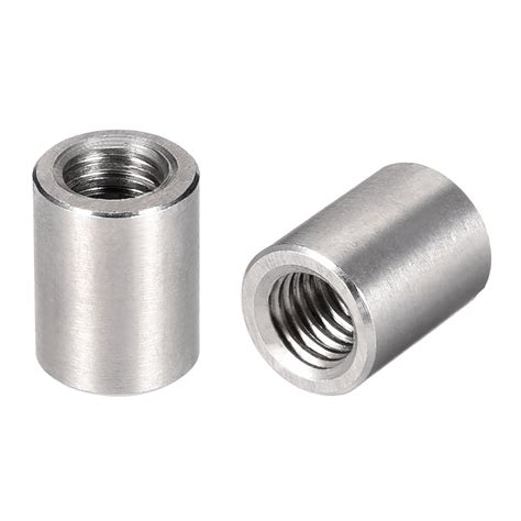 Round Connector Nuts M8x15mm Height Sleeve Rod Nut Stainless Steel 5