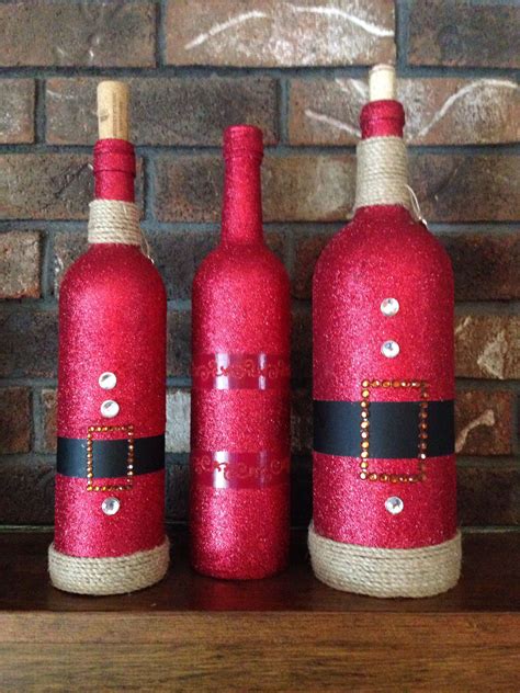 Santa Wine Bottles Santa Wine Bottle Wine Bottle Corks Christmas Wine
