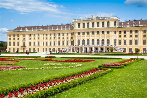 Schonbrunn Palace With Great Parterre Garden In Vienna Austria