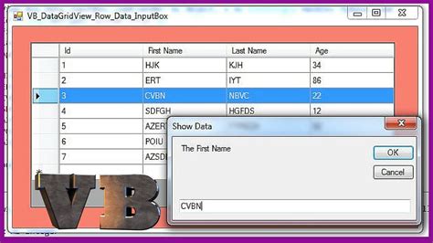 VB NET How To Set Selected Row Values From DataGridView Into InputBox In VB NET With Code