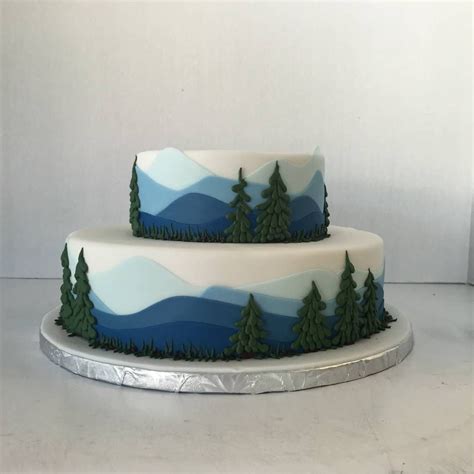 Mountain Landscape Birthday Cake Cool Birthday Cakes Birthday Cakes