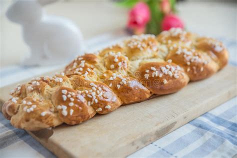 · mix flour, sugar, salt, yeast to the . Sweet german easter bread stock image. Image of cuisine ...