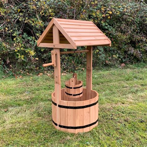 Large Wooden Wishing Well Garden Planters Etsy