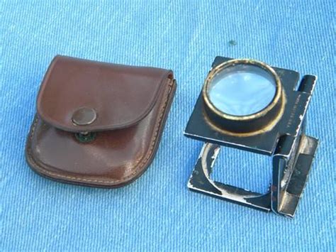 Old Folding Magnifying Glass Loupe W Brass Eyepiece Steampunk Vintage