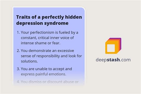 Traits Of A Perfectly Hidden Depression Syndrome Deepstash
