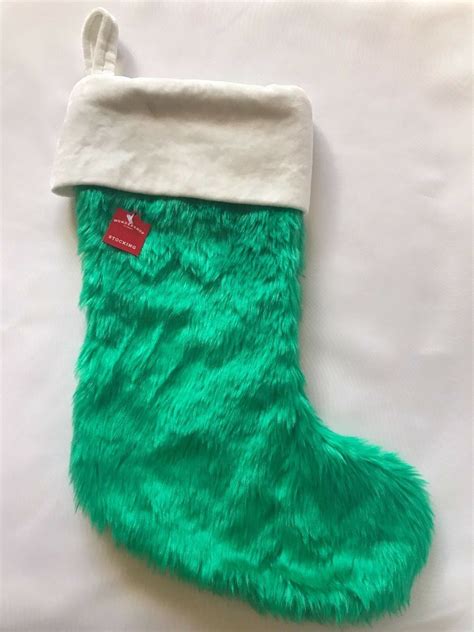 Green Faux Fur Soft Plush Christmas Stocking 17 Holiday Decor Wondershop Target