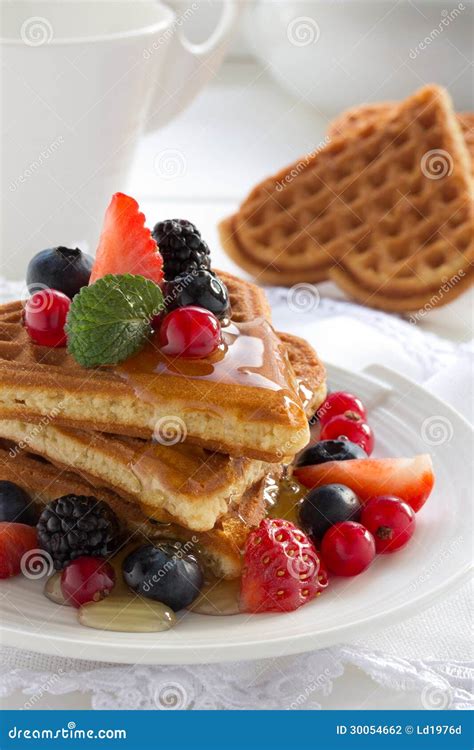 Waffles With Honey Stock Photo Image Of Eating Color 30054662