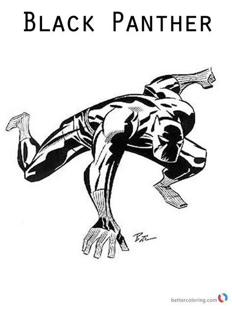 Our new hero joins the avengers team. Black Panther Coloring Pages Marvel Superhero Ready to ...