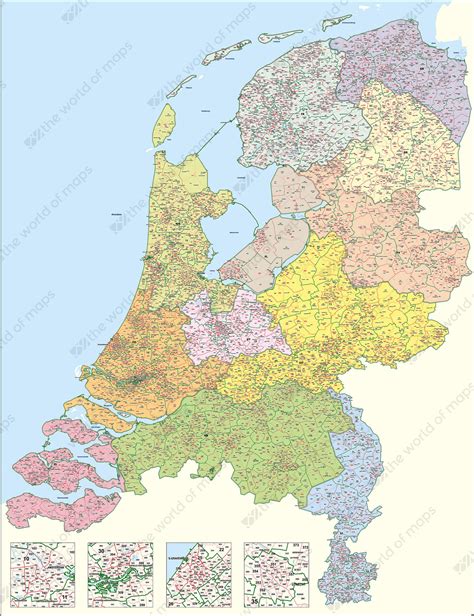 Digital Postcode Map Of The Netherlands 1 2 3 Digit 1394 The World Of