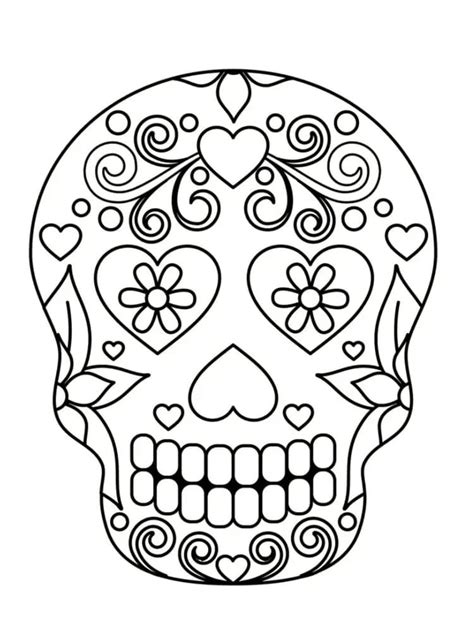 Coloriage Tête de Mort Mexicaine télécharger et imprimer gratuit sur ColoriageEnfant Com