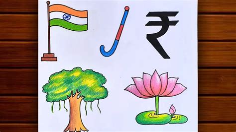 National Symbols Drawing How To Draw Indian National Symbols Types National Symbols