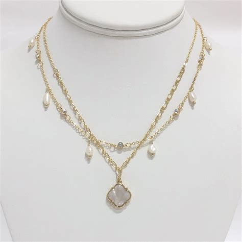 Emily Rose Pearl Layered Necklace In Gold Dainty Hooligan Boutique Jewelry Accessories