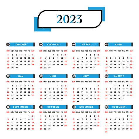 2023 Calendar Skyblue And Black Unique Geometric Design Calendar 2023