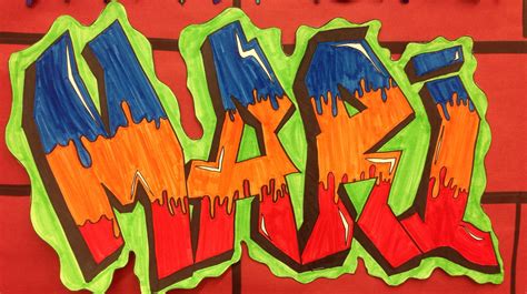 Middle School Art Project Graffiti Name Tag From Mrs Mclains Art