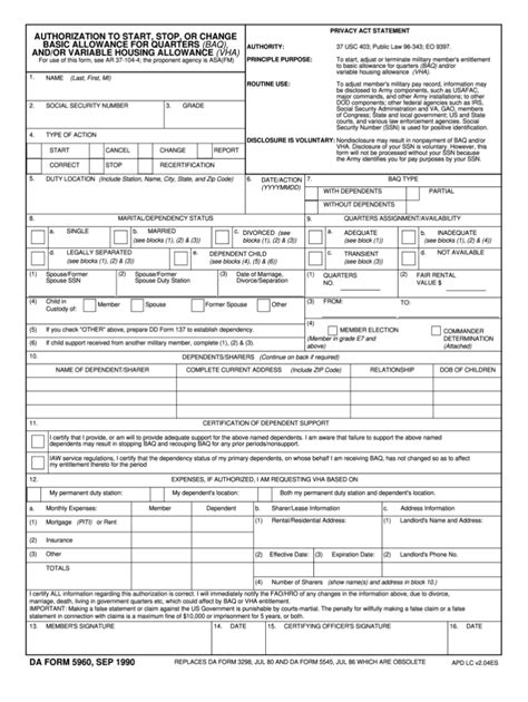 Army Da Form 5960 Fillable Fillable Form 2024